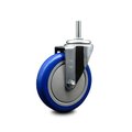 Service Caster 5 Inch Blue Polyurethane Wheel Swivel 34 Inch Threaded Stem Caster Service Caster SCC-TS20S514-PPUB-BLUE-34212